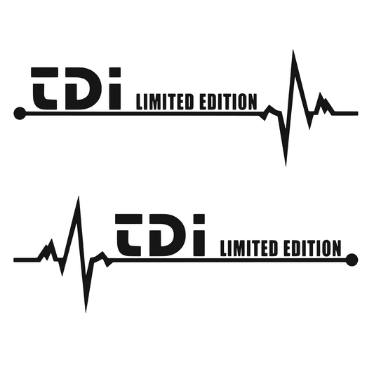 Set 2 stickere auto moto decorativ, tuning, rezistent la apa si UV, TDI Limited Edition