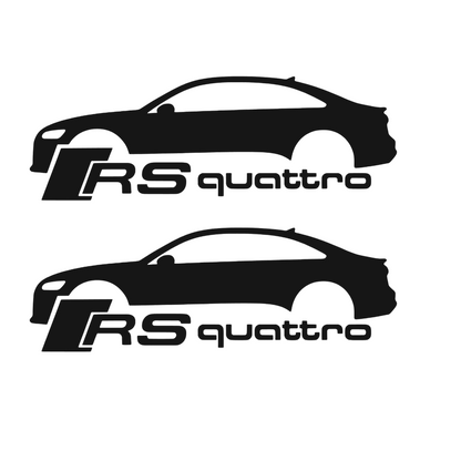Set 2 stickere auto moto decorativ, tuning, rezistent la apa si UV, Audi RS Quattro