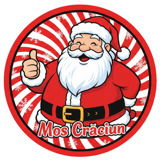 Sticker auto decorativ, abtibild, Mos Craciun, pentru caroserie, geamuri sau clapeta rezervor, v4