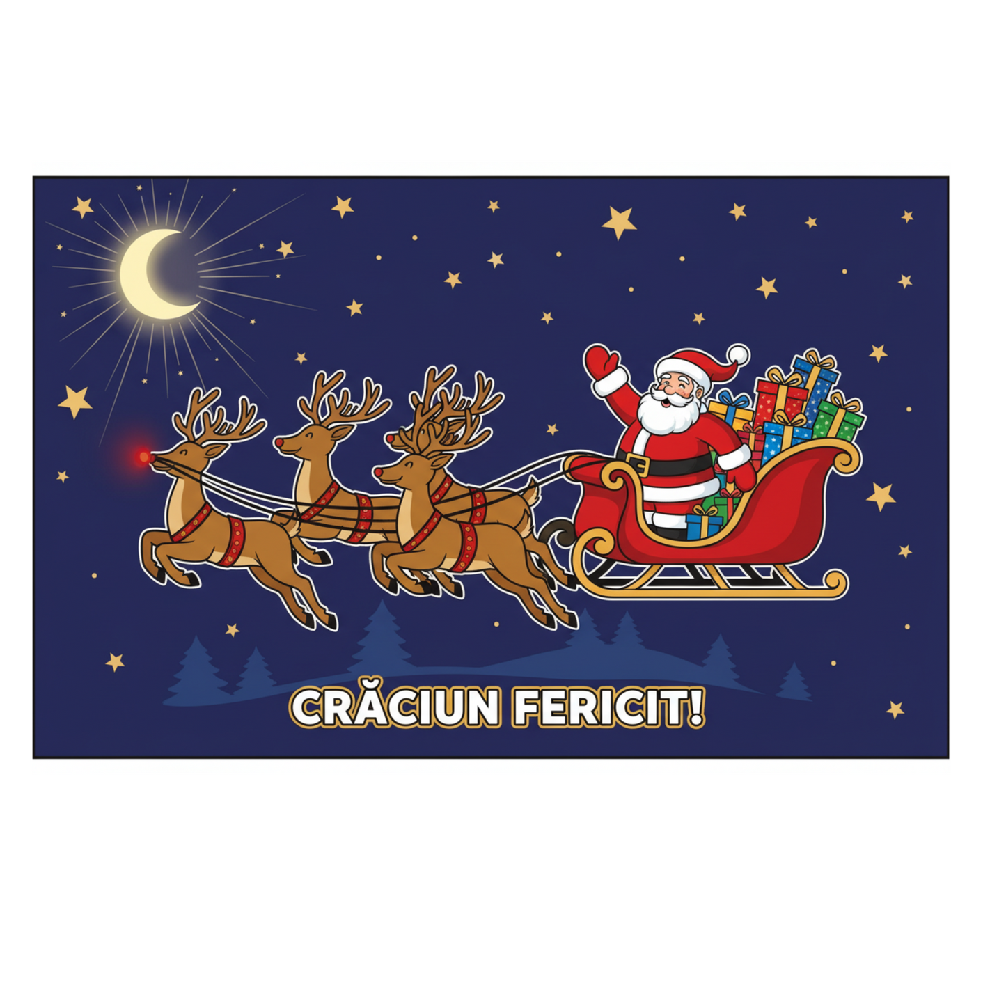 Sticker auto decorativ, abtibild, Mos Craciun, pentru caroserie, geamuri sau clapeta rezervor, v6