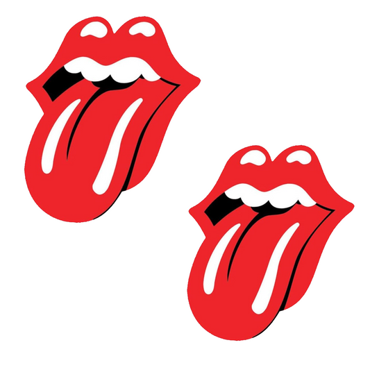 Set 2 stickere auto rezistente, The Rolling Stones, Lips, buze cu limba