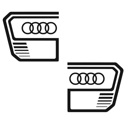 Set 2 stickere auto, rezistente la apa si UV, stanga si dreapta, pentru Audi