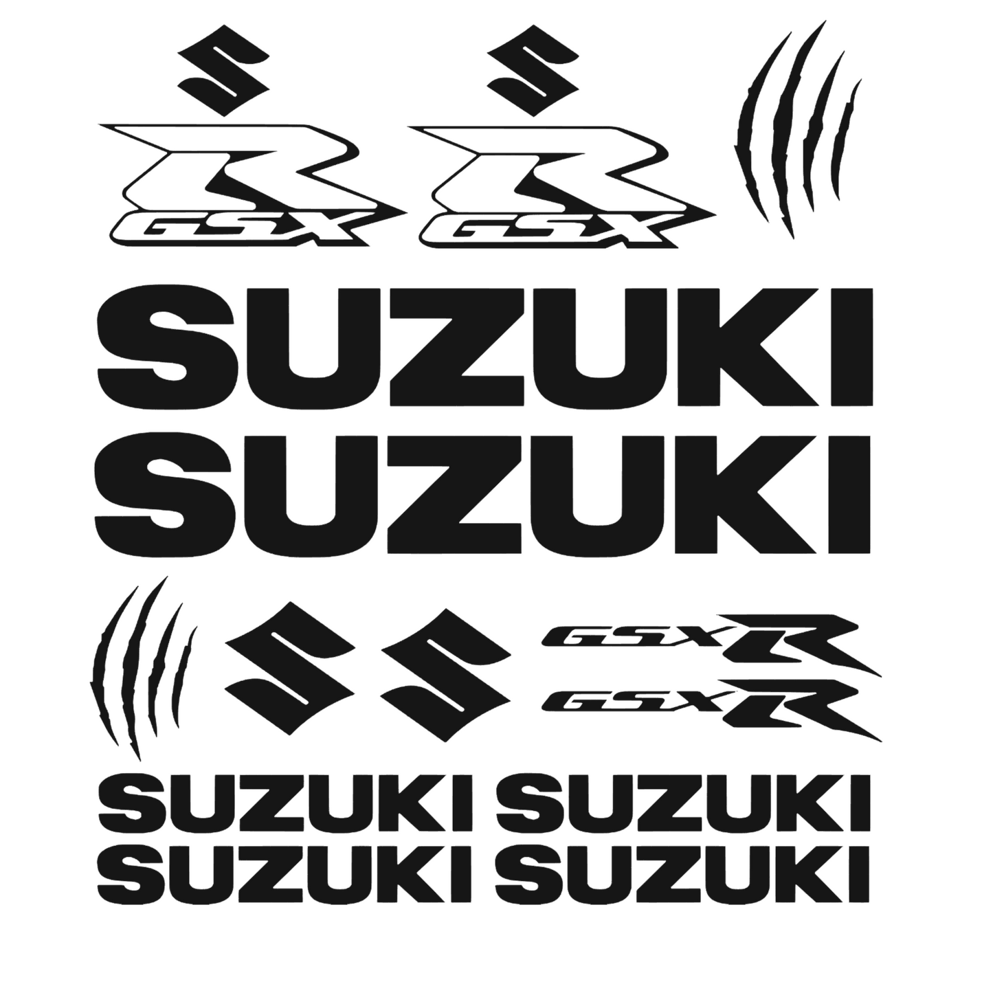 Set 14 Stickere Moto, rezistente la apa, SUZUKI GSX-R