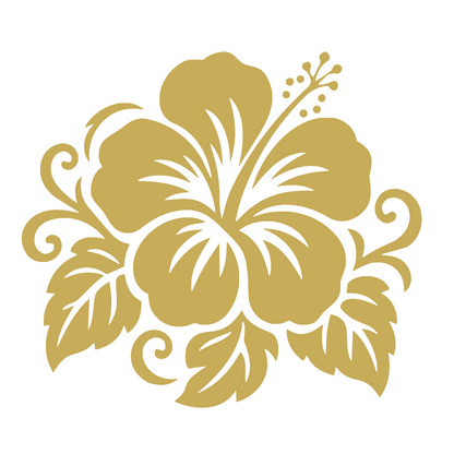 Sticker auto decorativ, floare de hibiscus