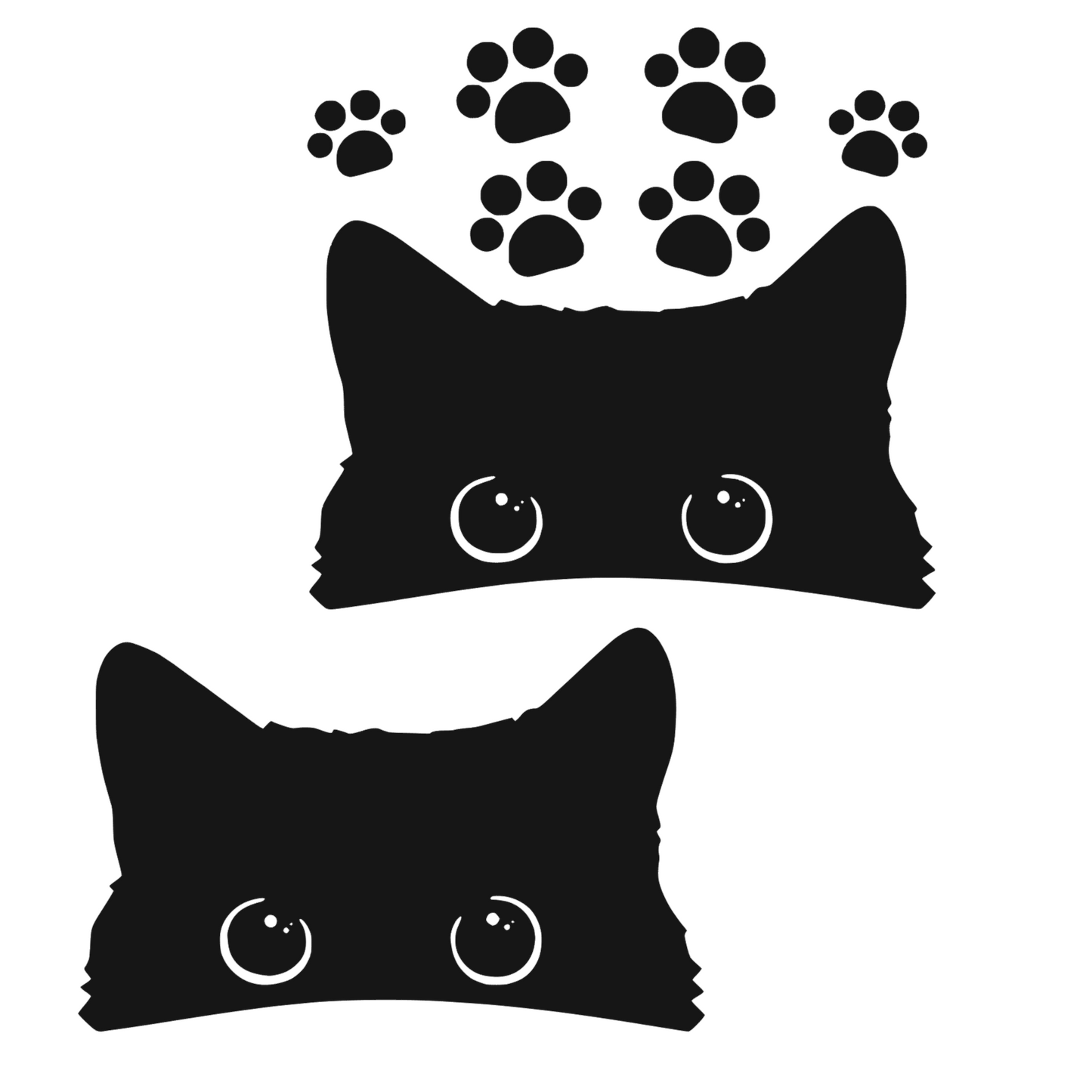 Set 8 stickere auto, doua pisici negre si sase gheare, impermeabile, rezistente la soare