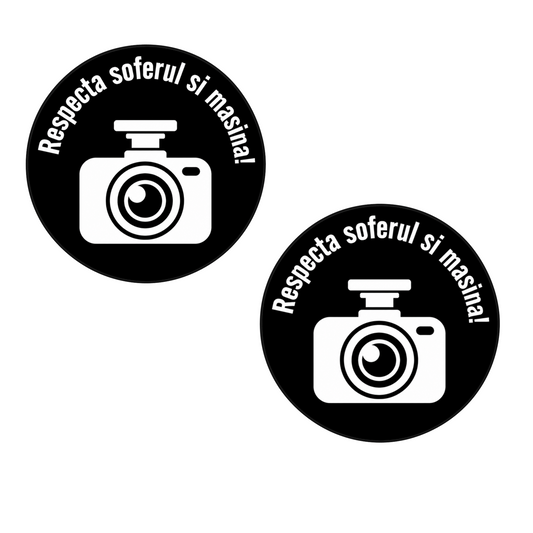 Set 2 stickere rezistente, nu trantiti usa, pentru taxi si uber bolt, respecta usa si soferul, supraveghere video