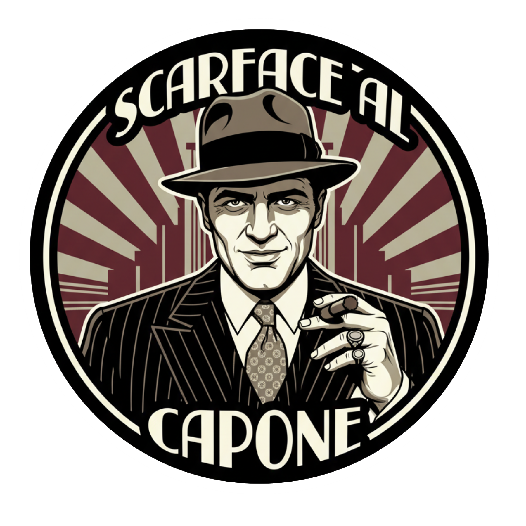 Sticker auto rezistent, Al Capone v1 – Depozitul de Stickere