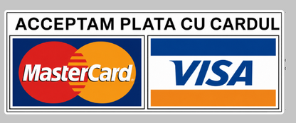 Set 2 stickere auto rezistente, pentru taxi sau vitrine, Acceptam plata cu cardul