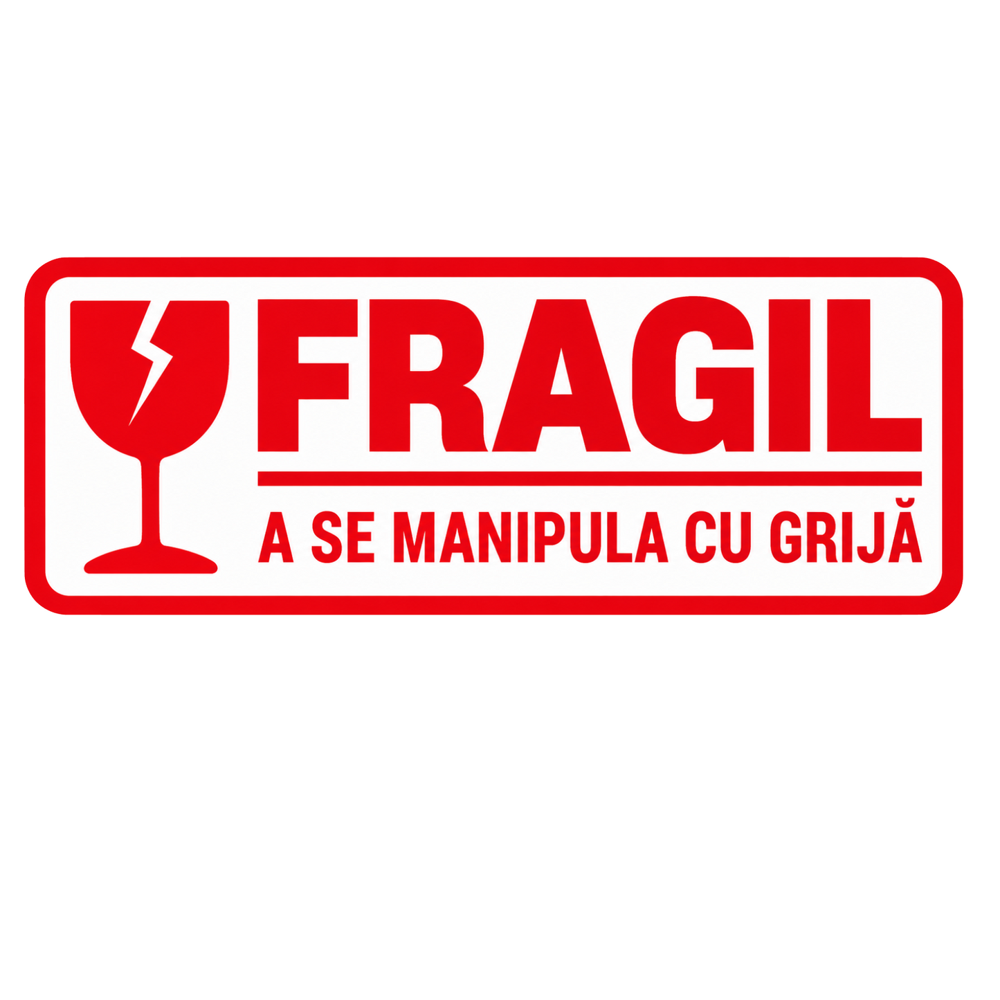 Set Stickere FRAGIL – 5 × 2 cm – Etichete Autocolante pentru Colete – A se Manipula cu Grija