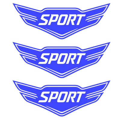 Set 3 stickere auto moto decorativ, tuning, rezistent la apa si UV, Model Sport