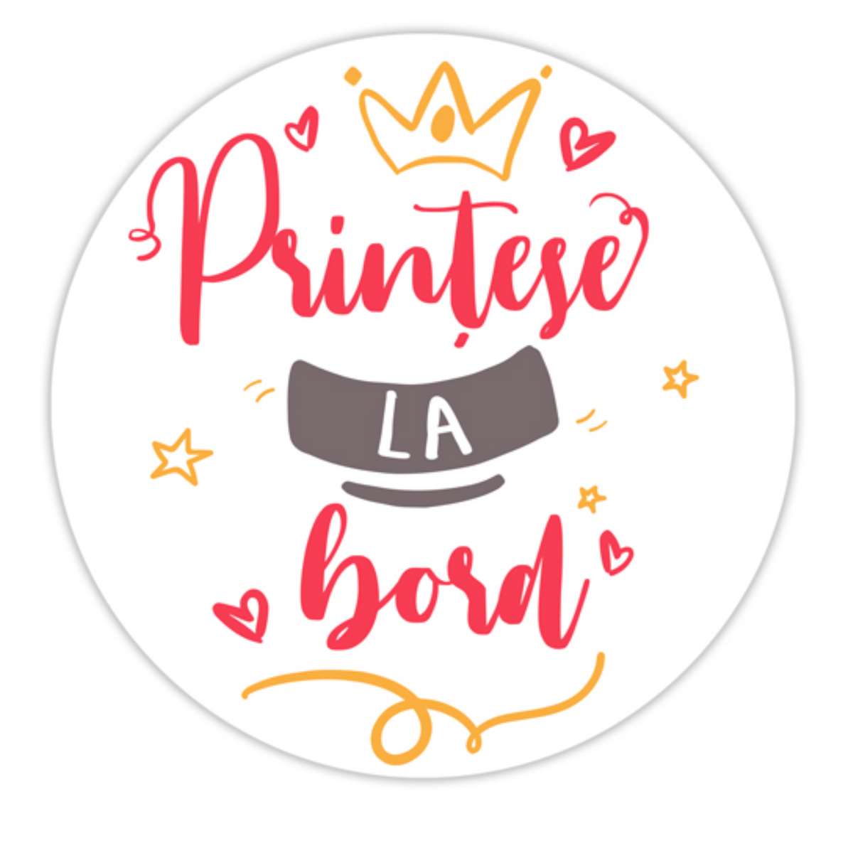 Sticker Prințese la Bord – Autocolant Auto pentru Fetițe