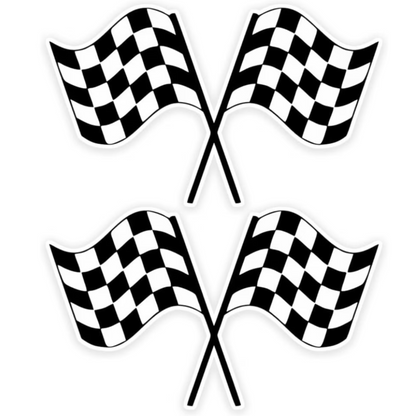 Set 2 Stickere Auto Racing – Steaguri de Curse Încrucișate, Motorsport, Tuning