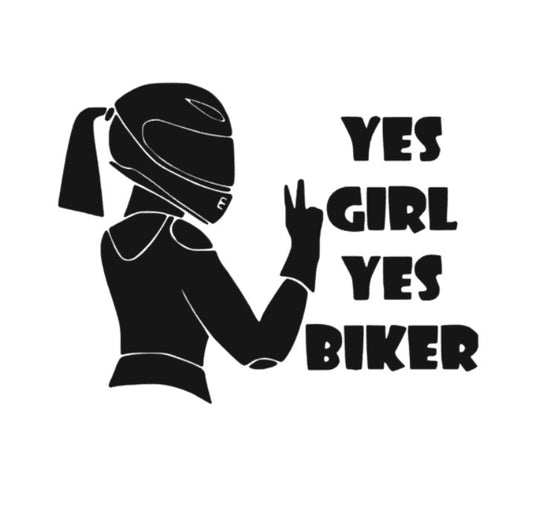 Sticker Yes Biker, Yes Girl, Fata Motociclista