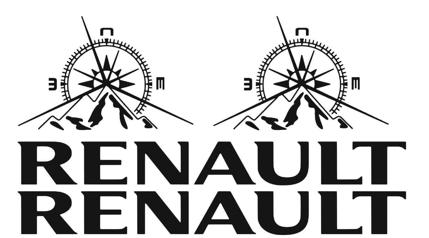 Set 2 Stickere Laterale Renault cu busola