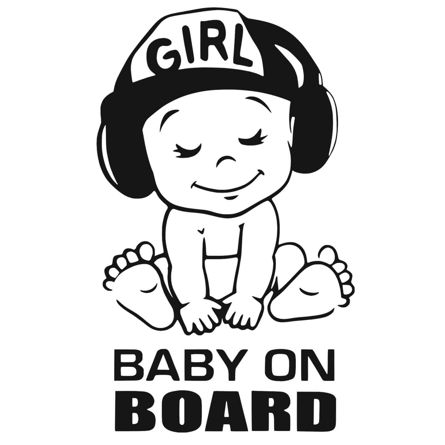 Sticker baby girl on board