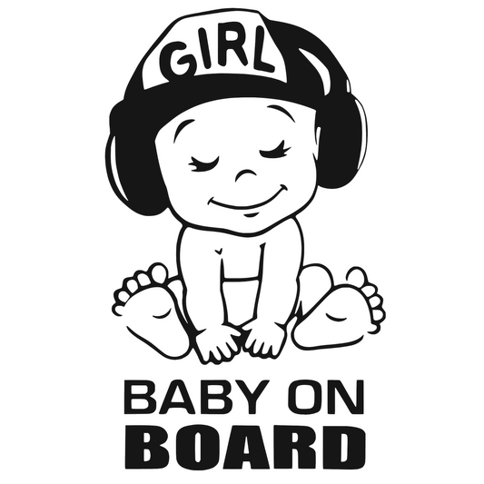 Sticker baby girl on board