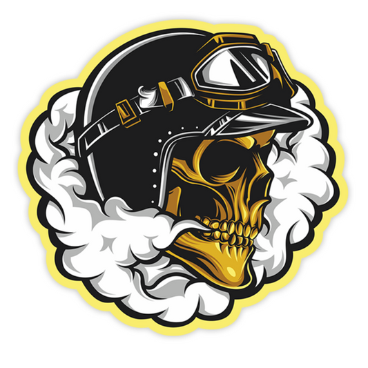 Sticker rezistent craniu motociclist