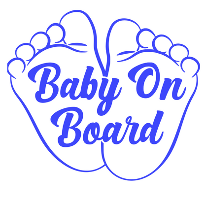 Sticker auto moto decorativ, tuning, rezistent la apa si UV, Baby on board cu picioruse