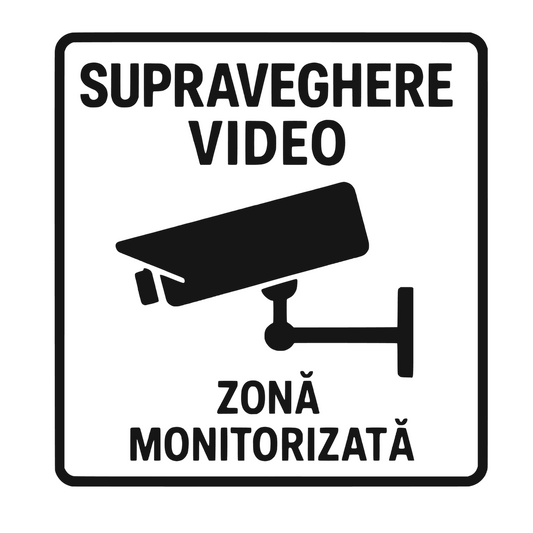 Sticker decorativ, semn indicator, zona monitorizata, supraveghere video