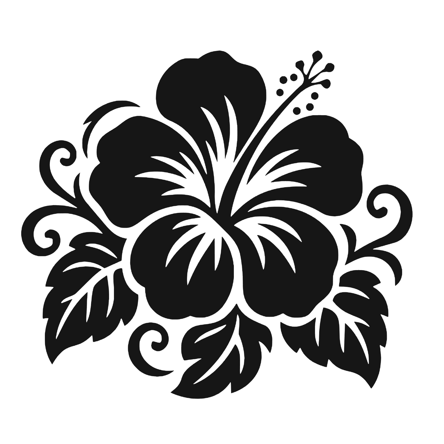 Sticker auto decorativ, floare de hibiscus
