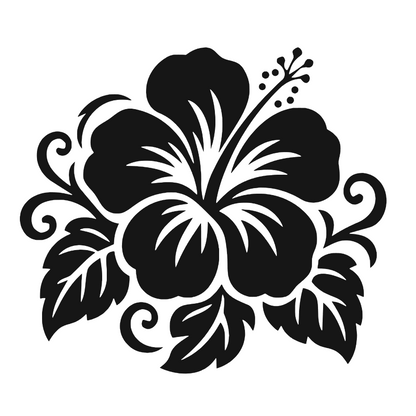 Sticker auto decorativ, floare de hibiscus