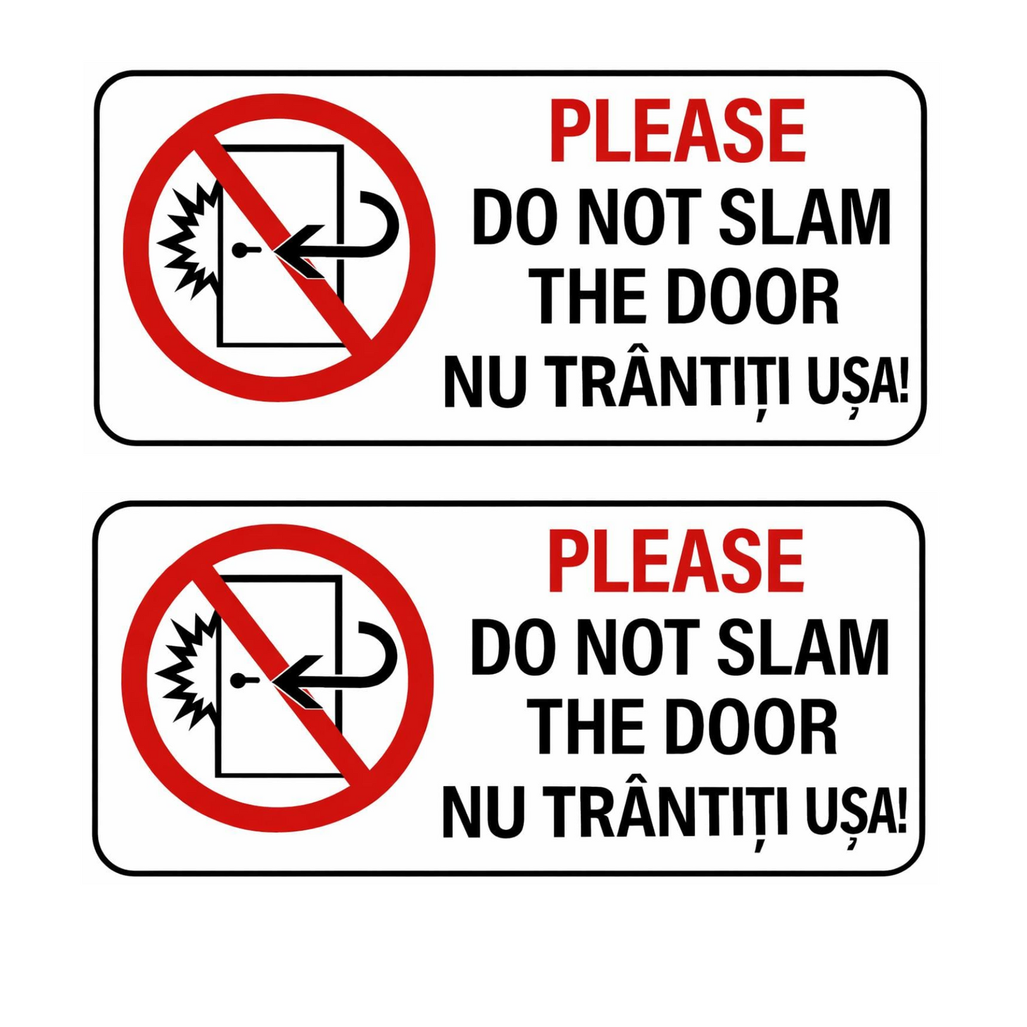 Set 2 stickere auto rezistente, pentru taxi sau Uber/Bolt, nu trantiti usa