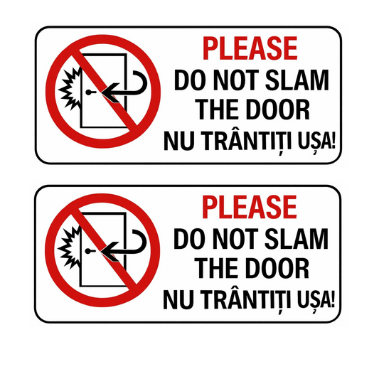 Set 2 stickere auto rezistente, pentru taxi sau Uber/Bolt, nu trantiti usa