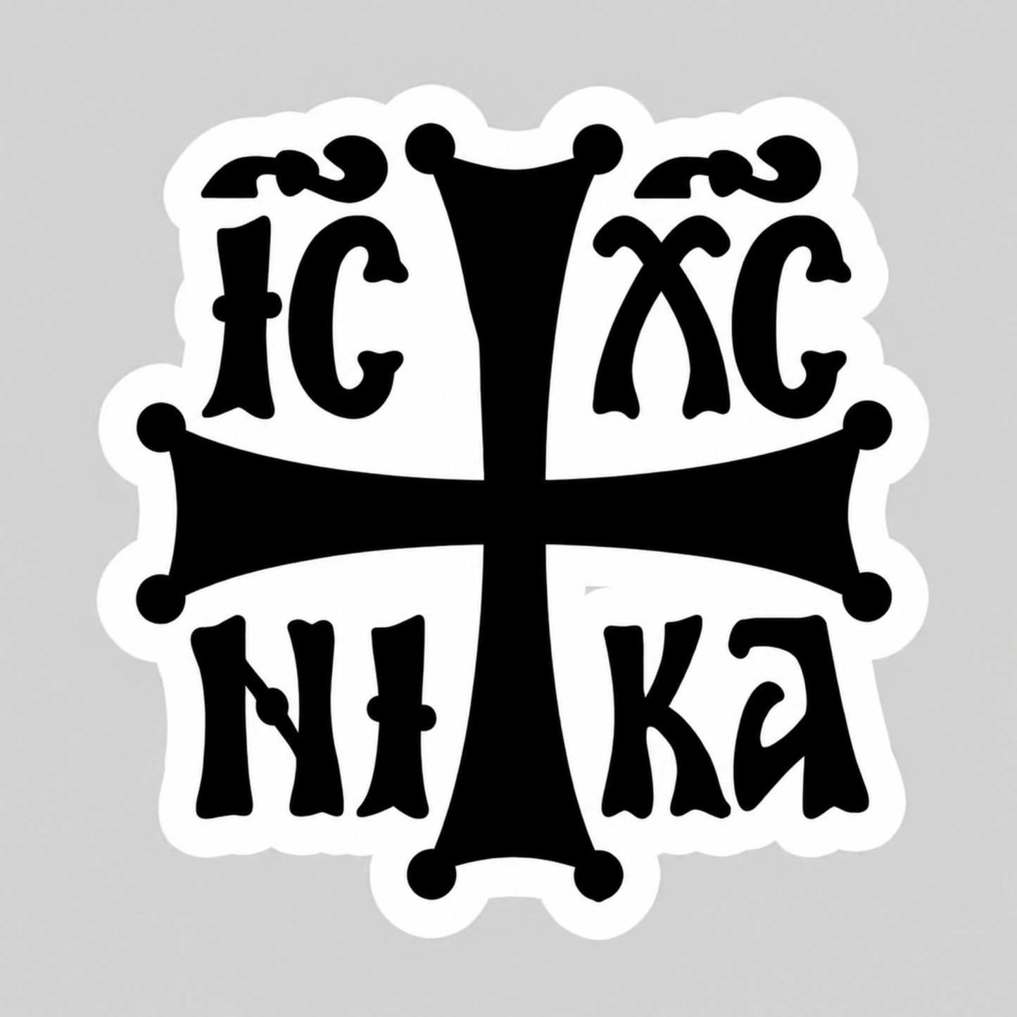 Sticker cruce, printat, fundal alb IC, XC, NI, KA