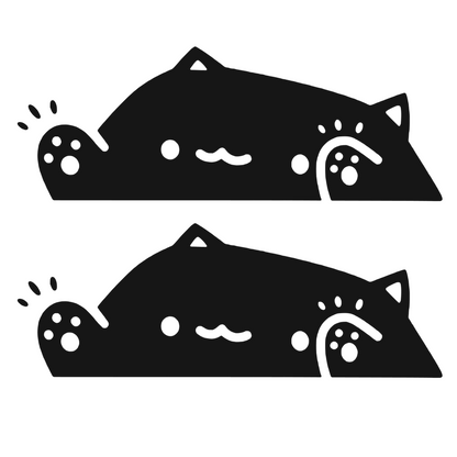 Set 2 stickere auto moto decorativ, tuning, rezistent la apa si UV, Pisica bate in geam