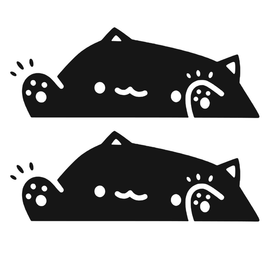 Set 2 stickere auto moto decorativ, tuning, rezistent la apa si UV, Pisica bate in geam