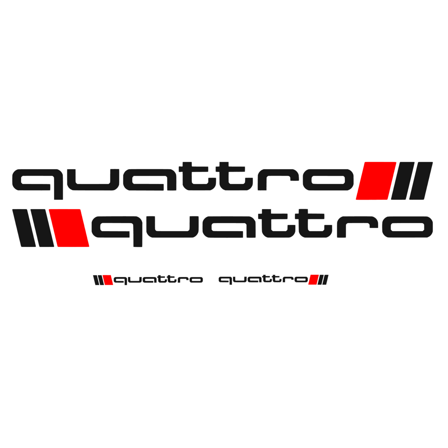 Set 4 stickere tuning pentru Audi, Quattro, rezistente