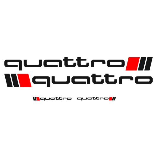 Set 4 stickere tuning pentru Audi, Quattro, rezistente