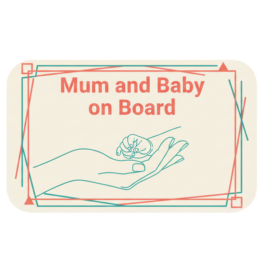 Sticker auto rezistent Mum and Baby on Board v3