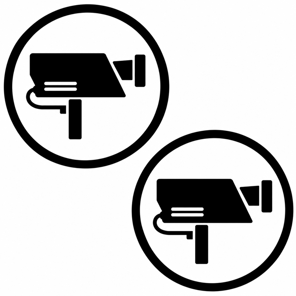 Set 2 Stickere Cameră de Supraveghere Video CCTV – Semn Monitorizare Securitate