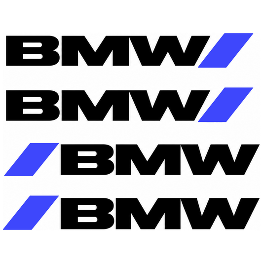 Set 4 Stickere Mânere BMW – Logo + Accent Albastru Racing, 12.5x2cm