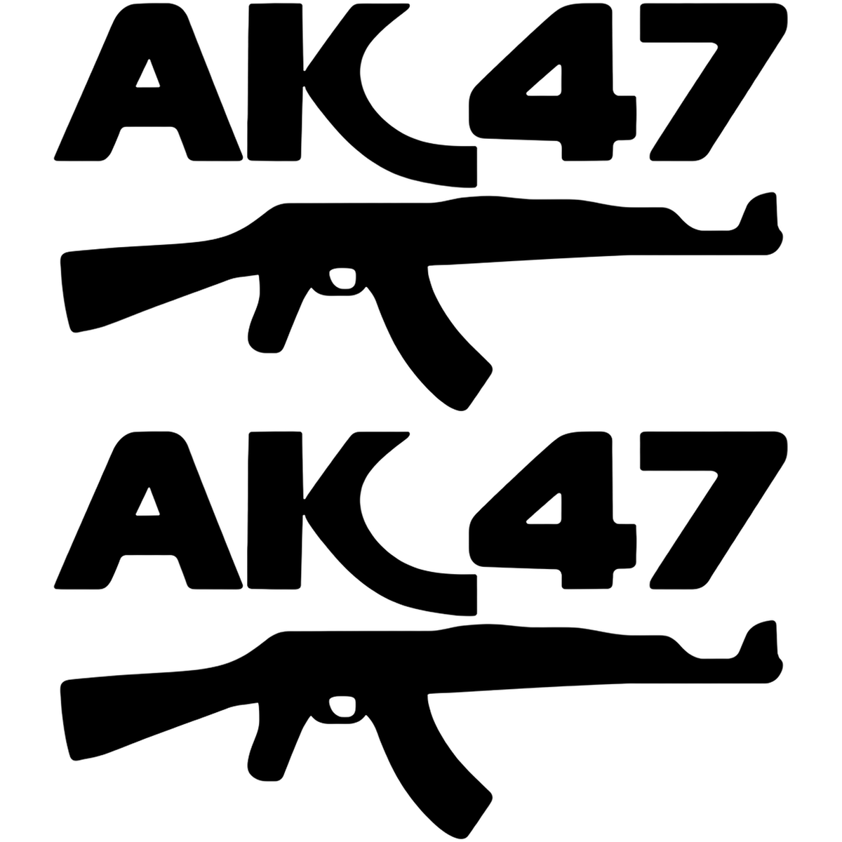 Set 2 stickere auto AK47, 17cm