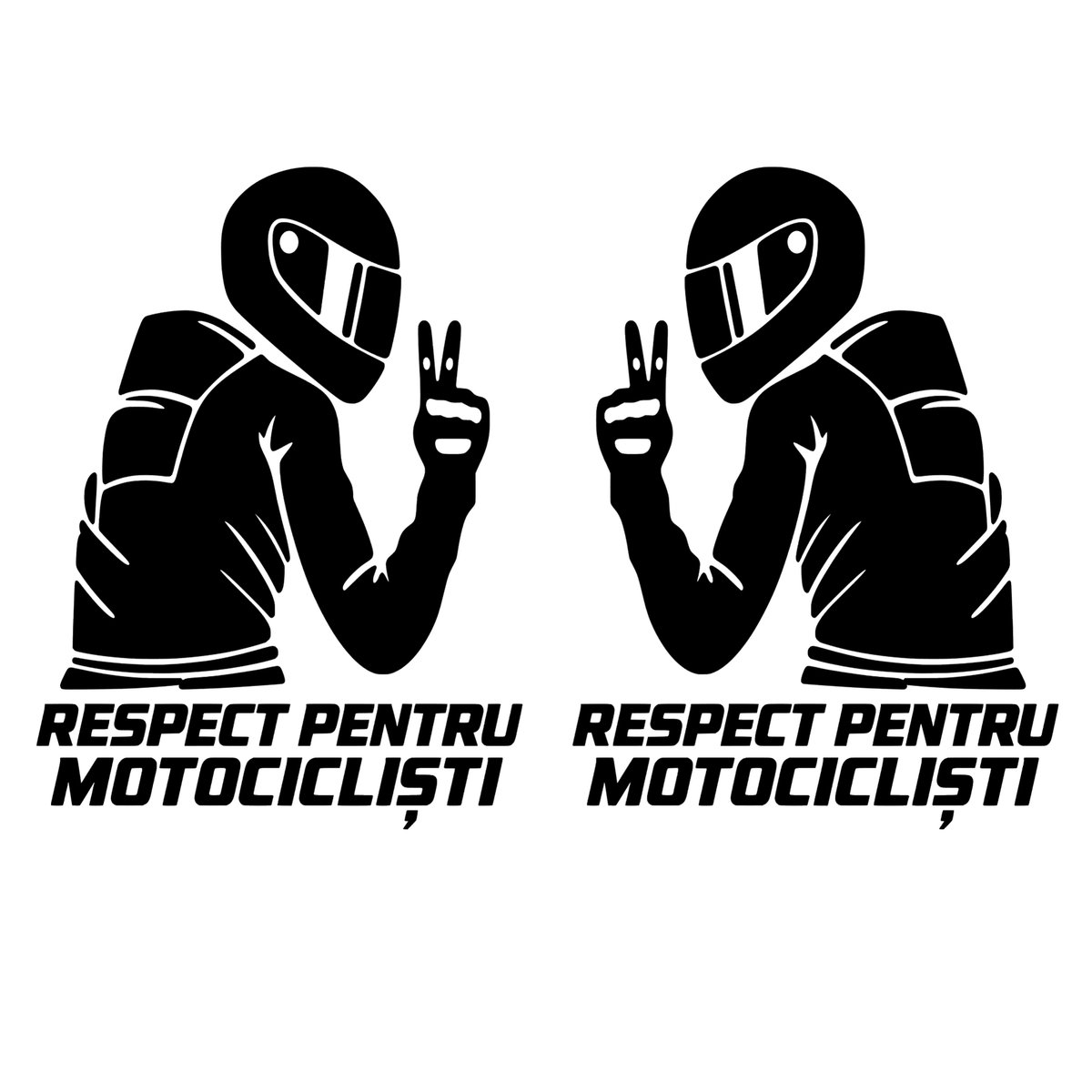 Set 2 Stickere Moto Respect pentru Motocicliști – Stânga + Dreapta