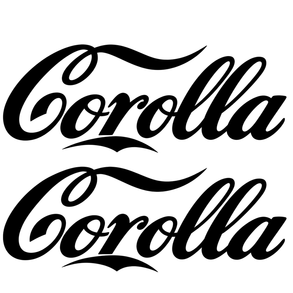 Set 2 Stickere Toyota scris Corolla