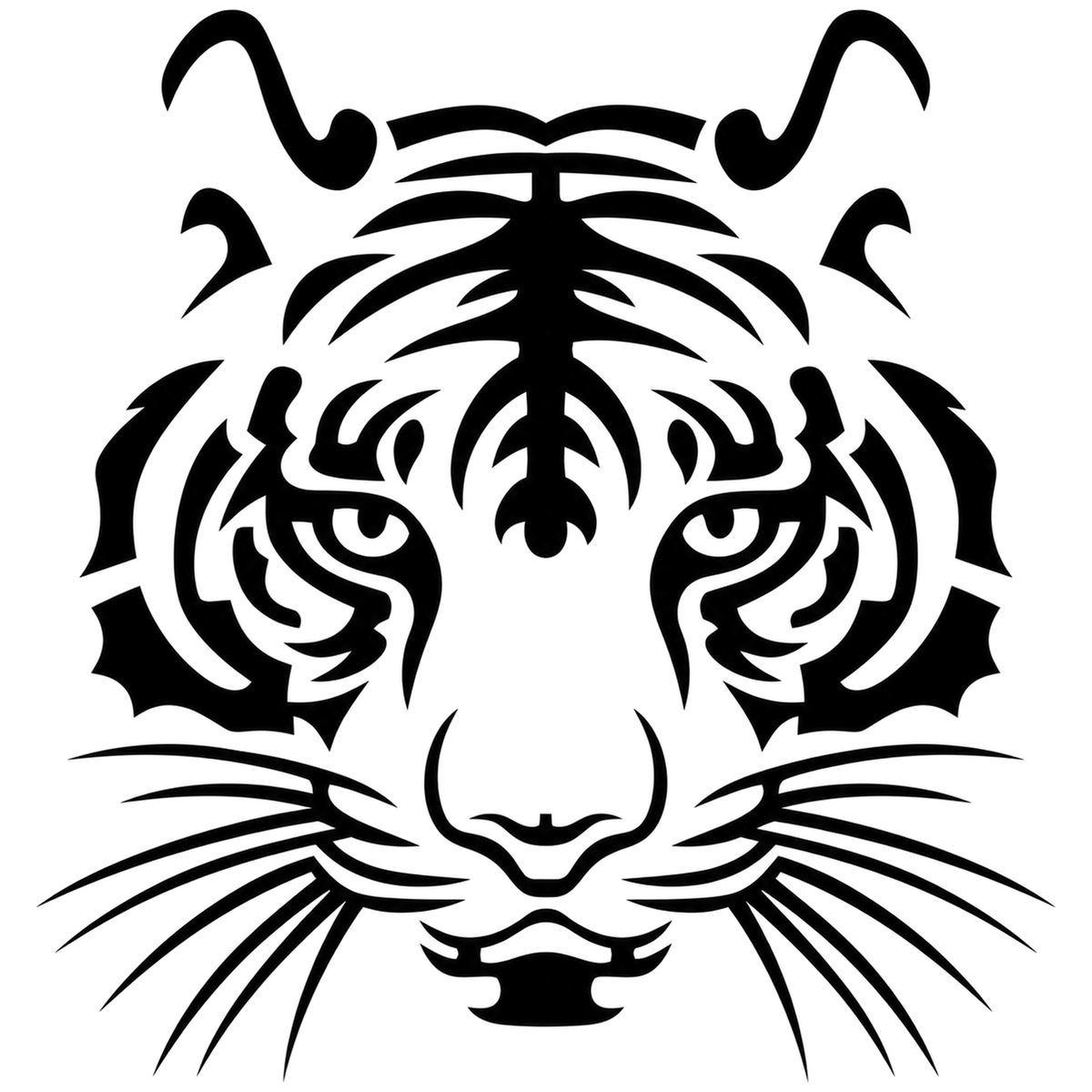 Sticker Cap de Tigru Tribal – Design Wild, Auto Moto