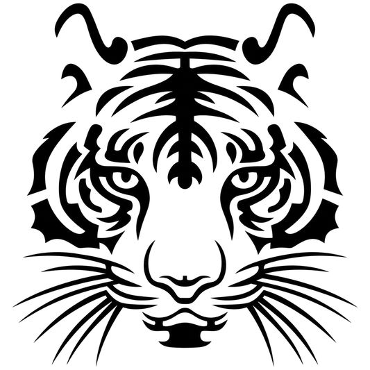 Sticker Cap de Tigru Tribal – Design Wild, Auto Moto