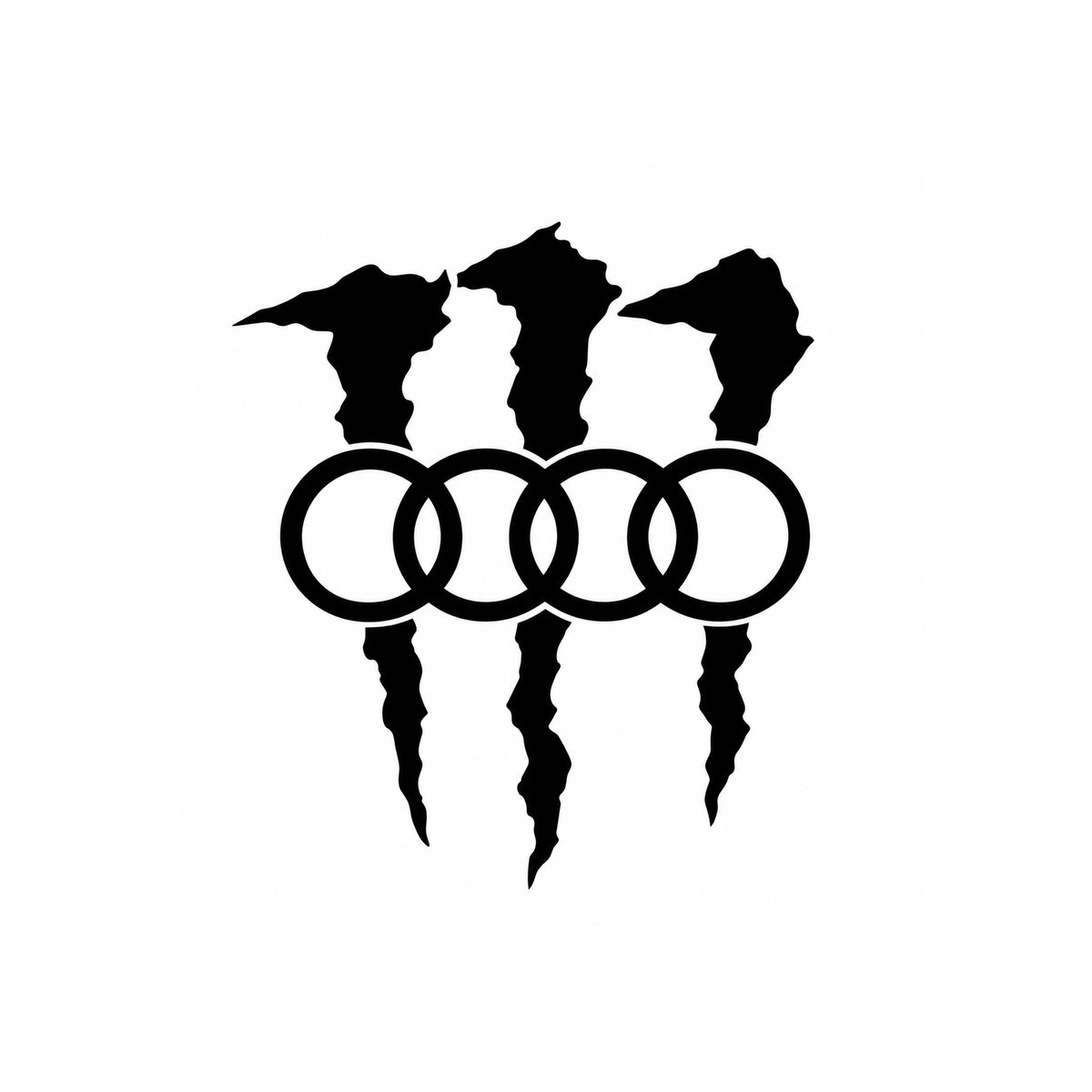 Sticker Audi Monster – Logo Audi cu Gheare