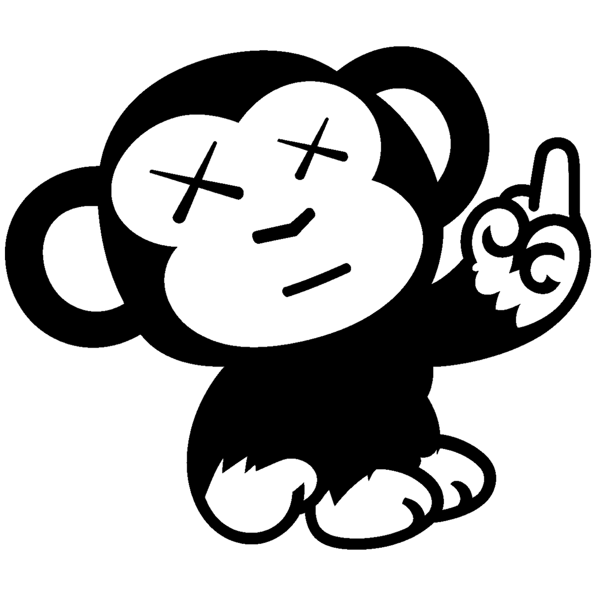 Sticker Maimuță Funny – Monkey Middle Finger, Auto Moto 17cm