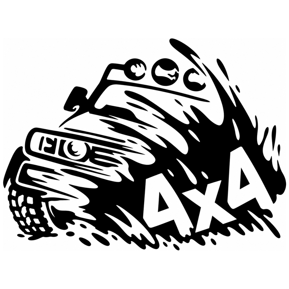 Sticker Auto 4x4 Off-Road – Mașină de Teren în Acțiune 20cm