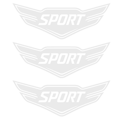 Set 3 stickere auto moto decorativ, tuning, rezistent la apa si UV, Model Sport