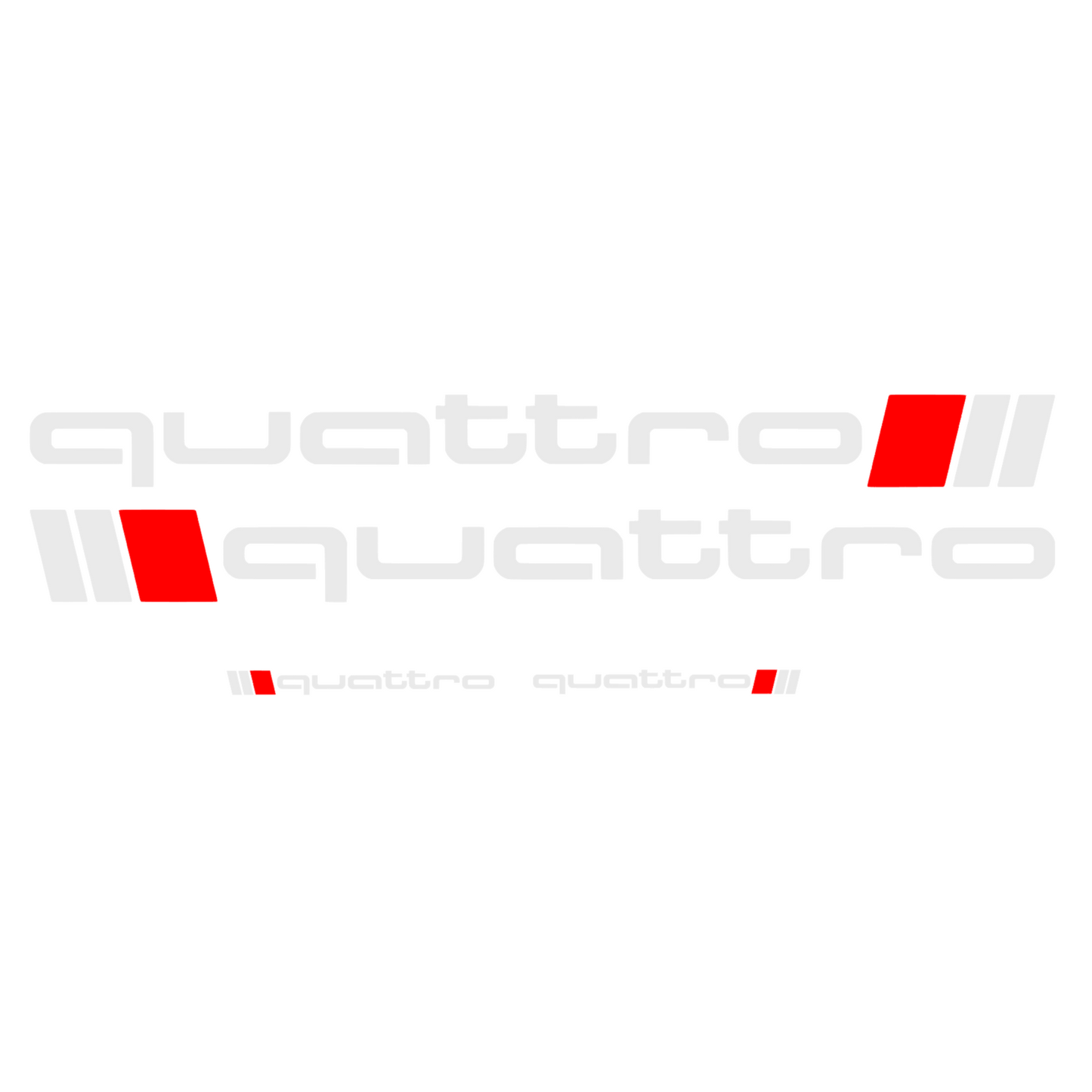 Set 4 stickere tuning pentru Audi, Quattro, rezistente