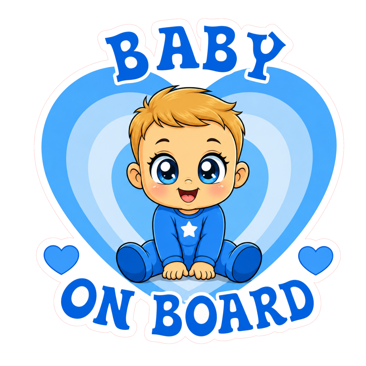Sticker Baby on Board – Bebeluș Băiat, Albastru, Autocolant Auto