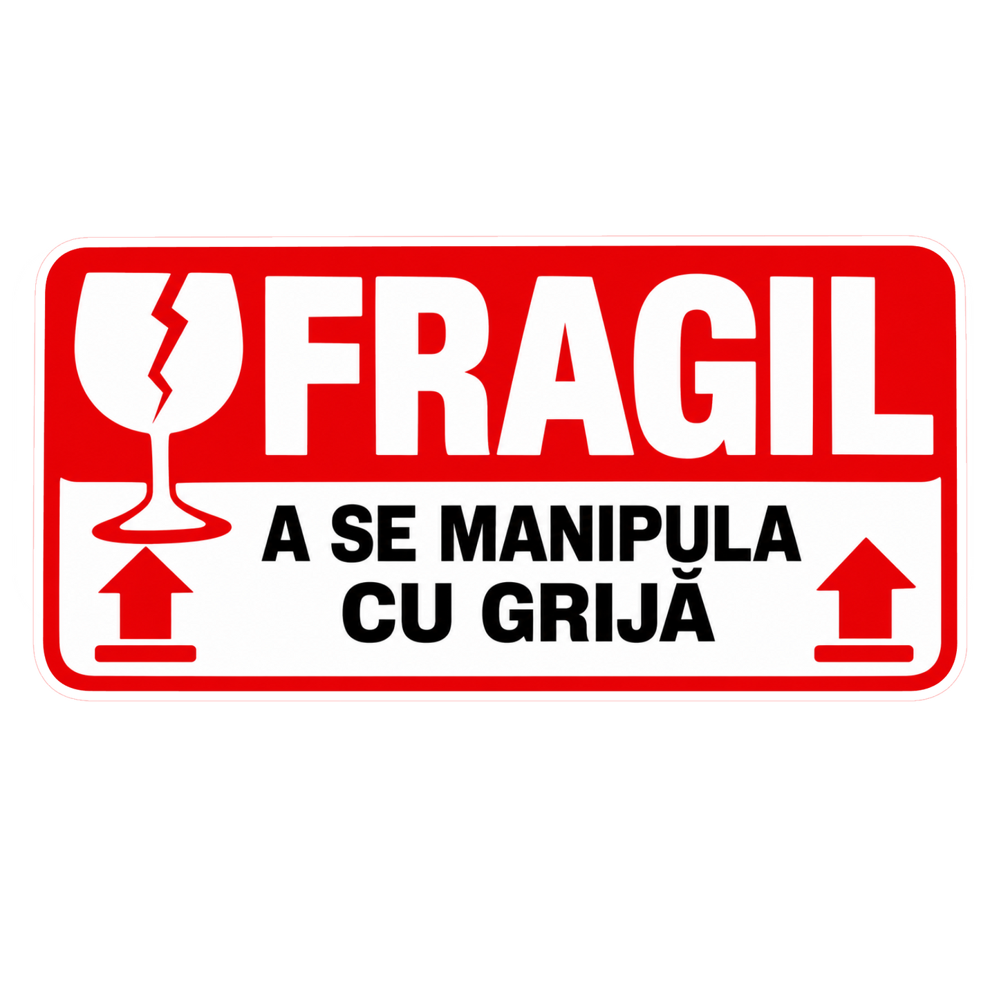 Set Stickere FRAGIL – 5 × 2.5 cm – Etichete Autocolante pentru Colete – A se Manipula cu Grijă