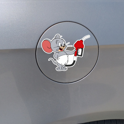 Sticker decorativ rezistent, Jerry rezervor cu pistol de pompa in mana