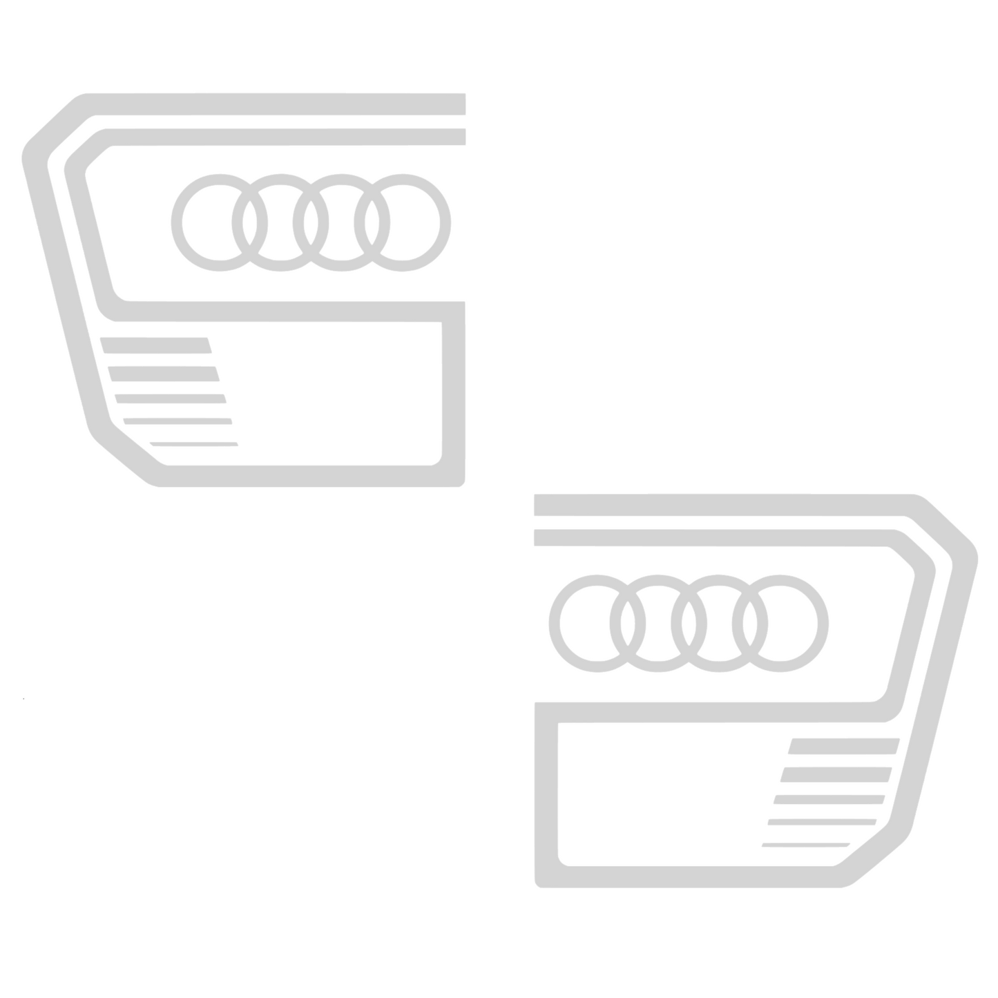 Set 2 stickere auto, rezistente la apa si UV, stanga si dreapta, pentru Audi