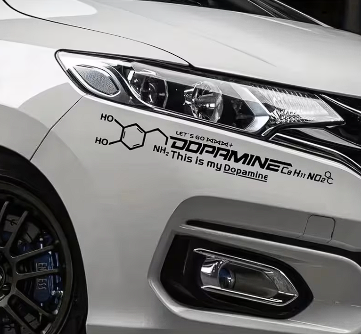 Sticker Dopamine – This Is My Dopamine, Formula Chimică, Autocolant Auto Moto